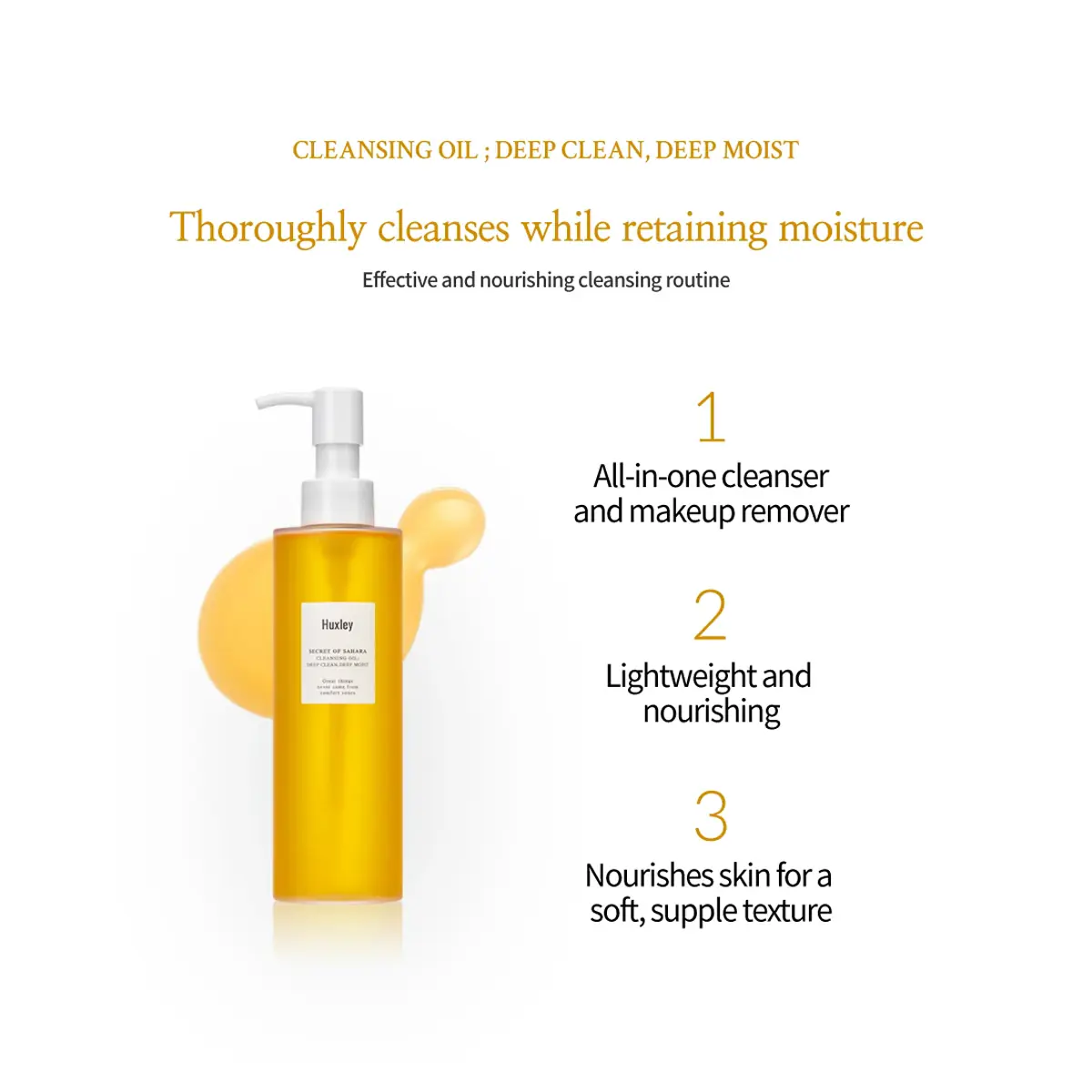 HUXLEY Cleansing Oil Deep Clean Deep Moist 200ml - Image 3