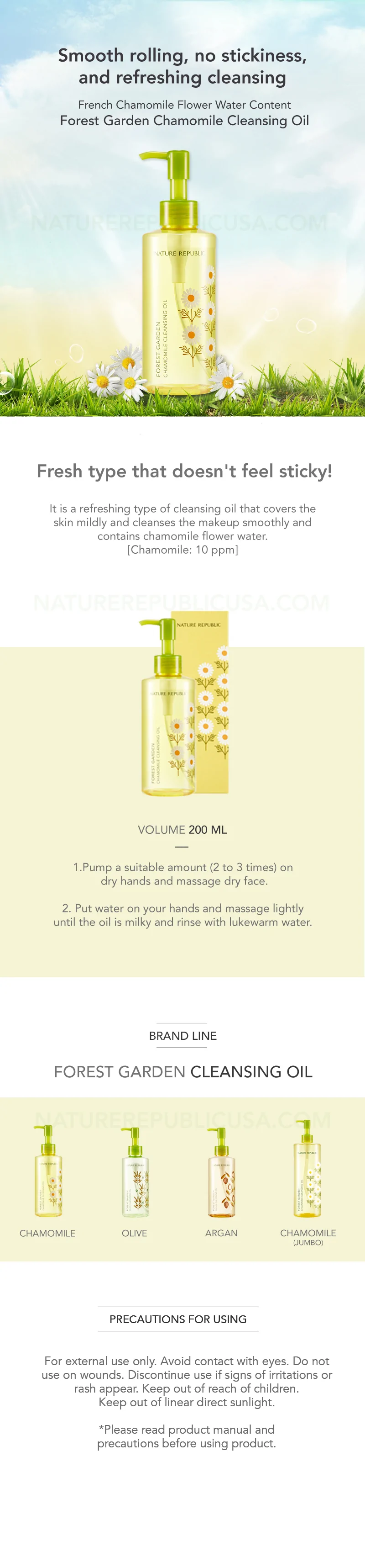 NATURE REPUBLIC Forest Garden Chamomile Cleansing Oil 200ml - review India