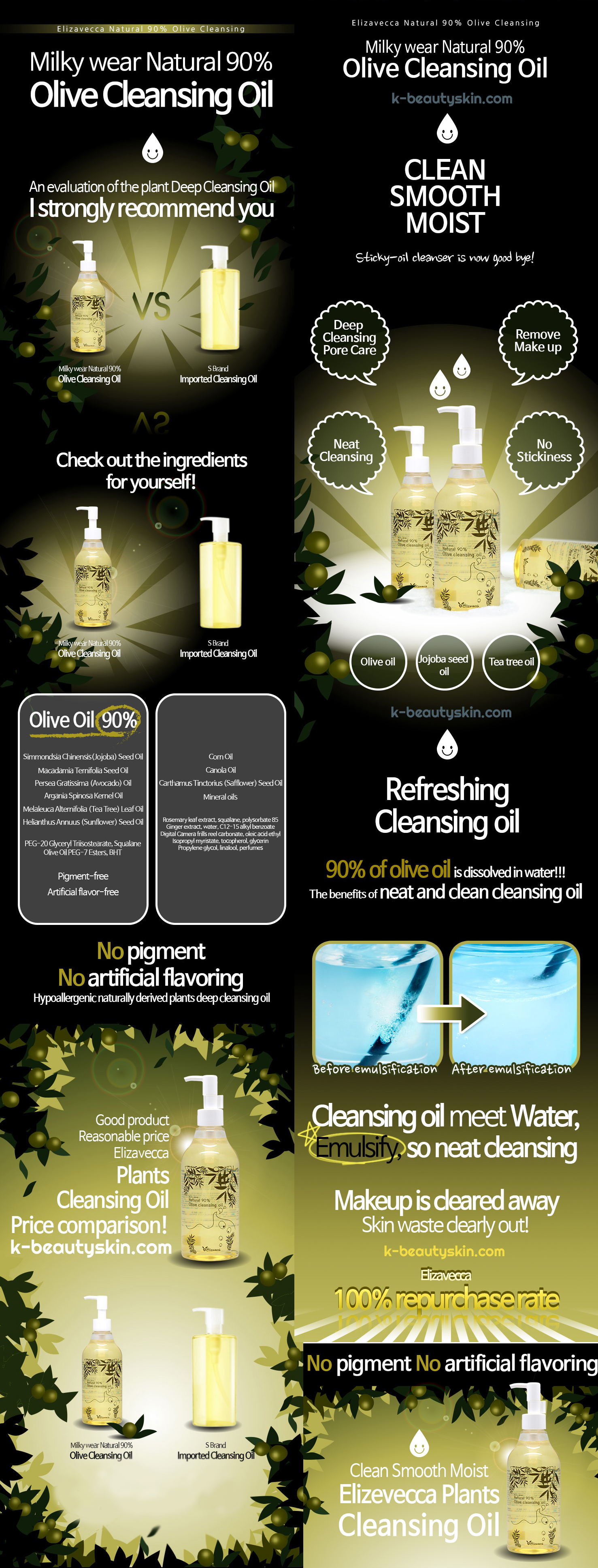 ELIZAVECCA Natural 90% Olive Cleansing Oil 300ml
