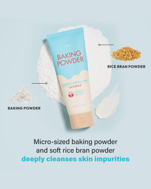It removes blackheads and dead skin cells -Baking soda-containing mild cleansing - ETUDE HOUSE Baking Powder BB Deep Cleansing Foam 160ml