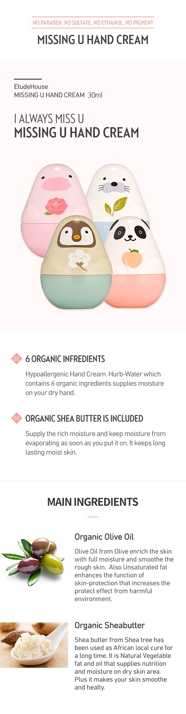 ETUDE HOUSE Missing U Hand Cream 30ml