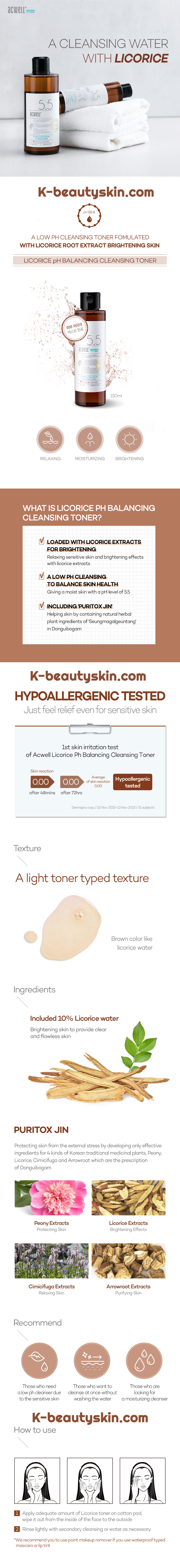 ACWELL Licorice pH Balancing Cleansing Toner 150ml Korean Cosmetics in India