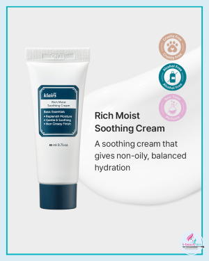 Intense Hydration: Klairs Rich Moist Soothing Cream is a moisture powerhouse designed to quench your skin's thirst.