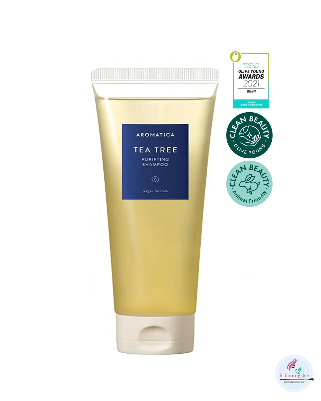 Aromatica Tea Tree Purifying Shampoo 180ml – Hair Cleansing for Itchy Scalp, Refreshing & Clarifying