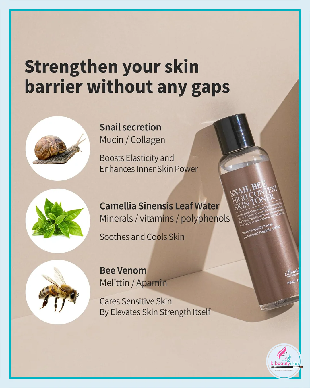 BENTON Snail Bee High Content Skin Toner 150ml - Image 4
