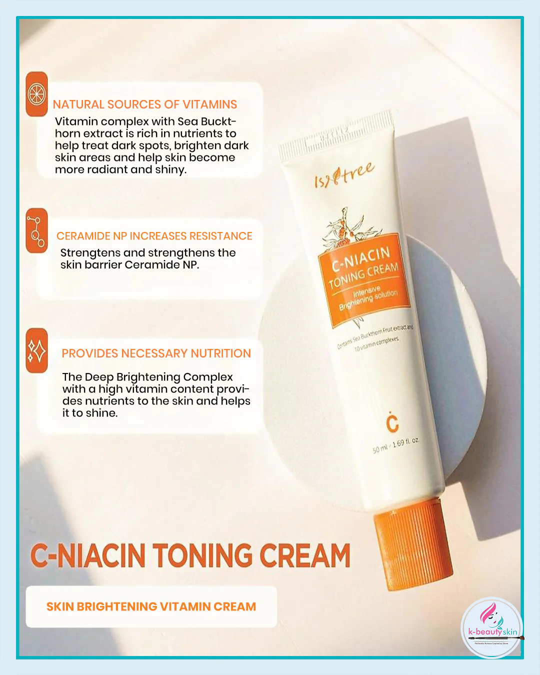 Ampoule Éclaircissante Isntree Avec Vitamine C Et Niacinamide - 50ml - Soin Visage