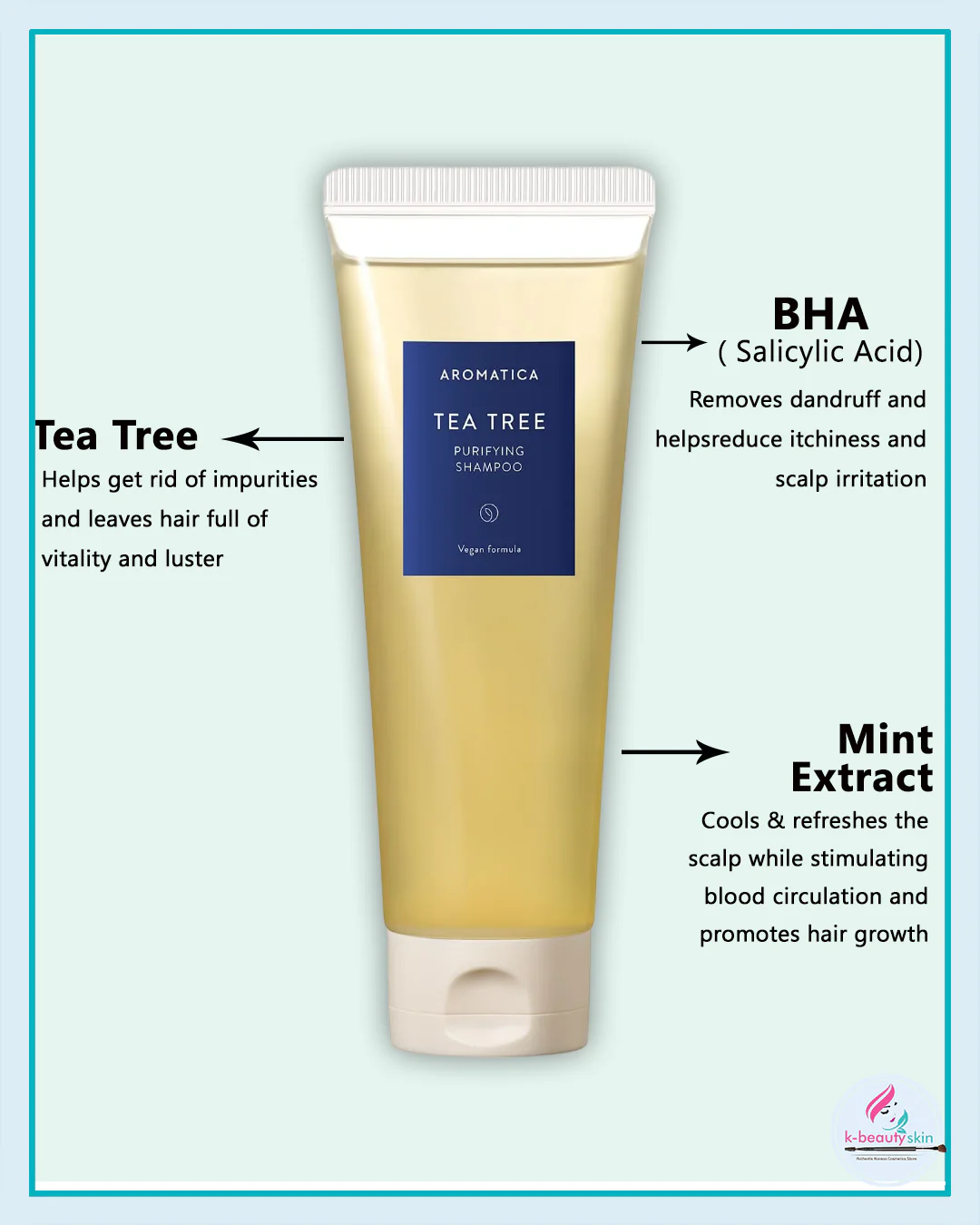 Aromatica Tea Tree Purifying Shampoo 180ml – Hair Cleansing for Itchy Scalp, Refreshing & Clarifying - Image 3