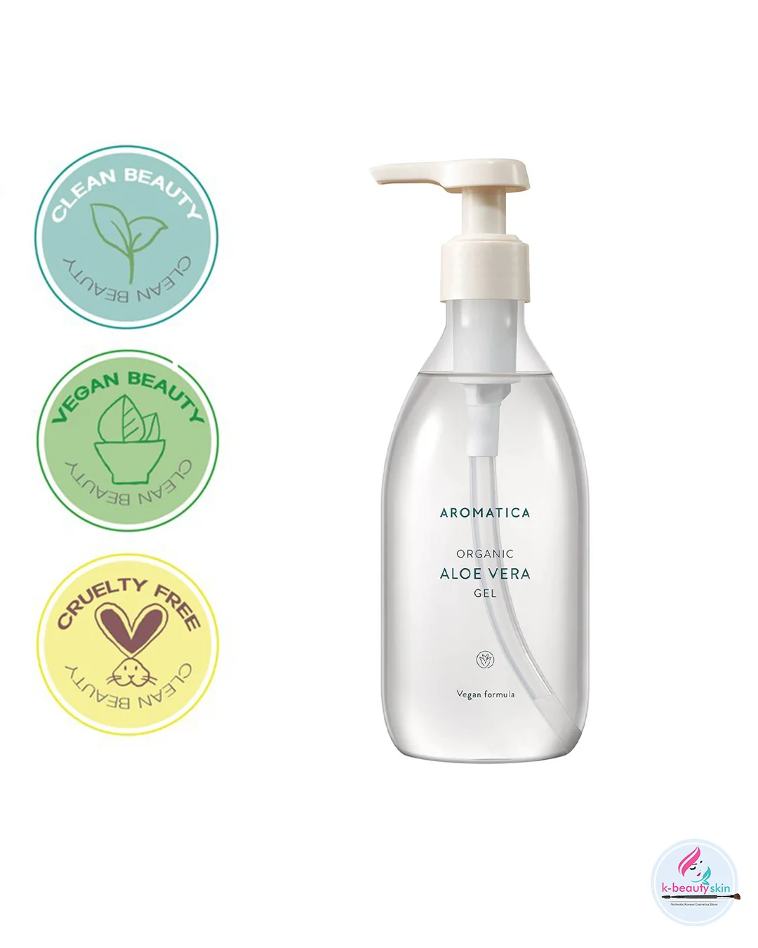 Aromatica Organic Aloe Vera Gel 300ml  Hydrating & Soothing Natural  Moisturizer