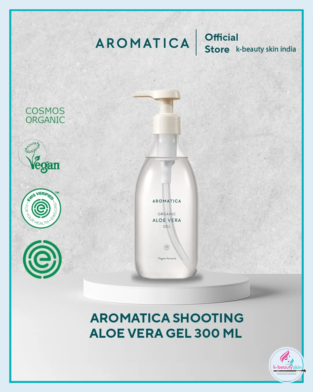 Aromatica Organic Aloe Vera Gel 300ml  Hydrating & Soothing Natural  Moisturizer