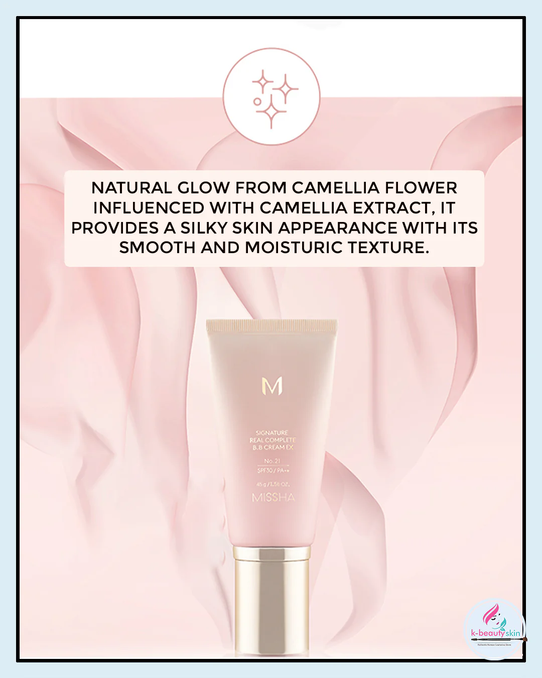 Model applying MISSHA M Signature Real Complete B.B Cream EX for flawless skin