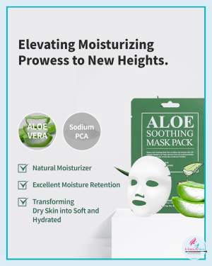 Soothing and calming: The aloe vera extract helps to soothe and calm irritated skin, reducing redness and inflammation.