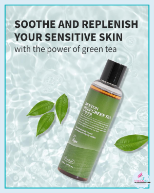 The green tea extract is rich in antioxidants, which help to protect the skin from environmental damage.