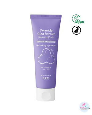 PURITO Dermide Cica Barrier Sleeping Pack 80ml | Night Cream, Dry & Sensitive Skin Types