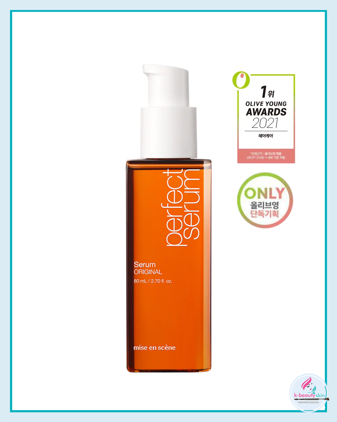 Enriched blend of 7X Golden Oil to repair & revive damaged hair to a soft and stronger hair - Mise en Scene Perfect Serum Original 80ml, Korea’s No.1 Hair Essence