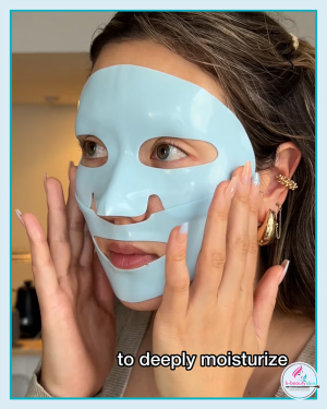 apply the mask to seal it all in and slowly lower skin's temperature.