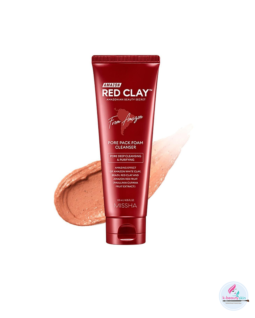 MISSHA Amazon Red Clay Pore Pack Foam Cleanser - 120ml