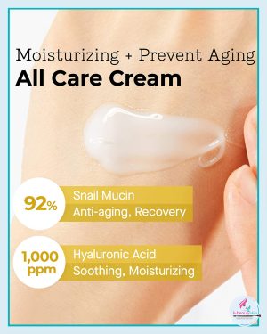 Moisturizer enriched with 92% of snail mucin to give skin nourishment