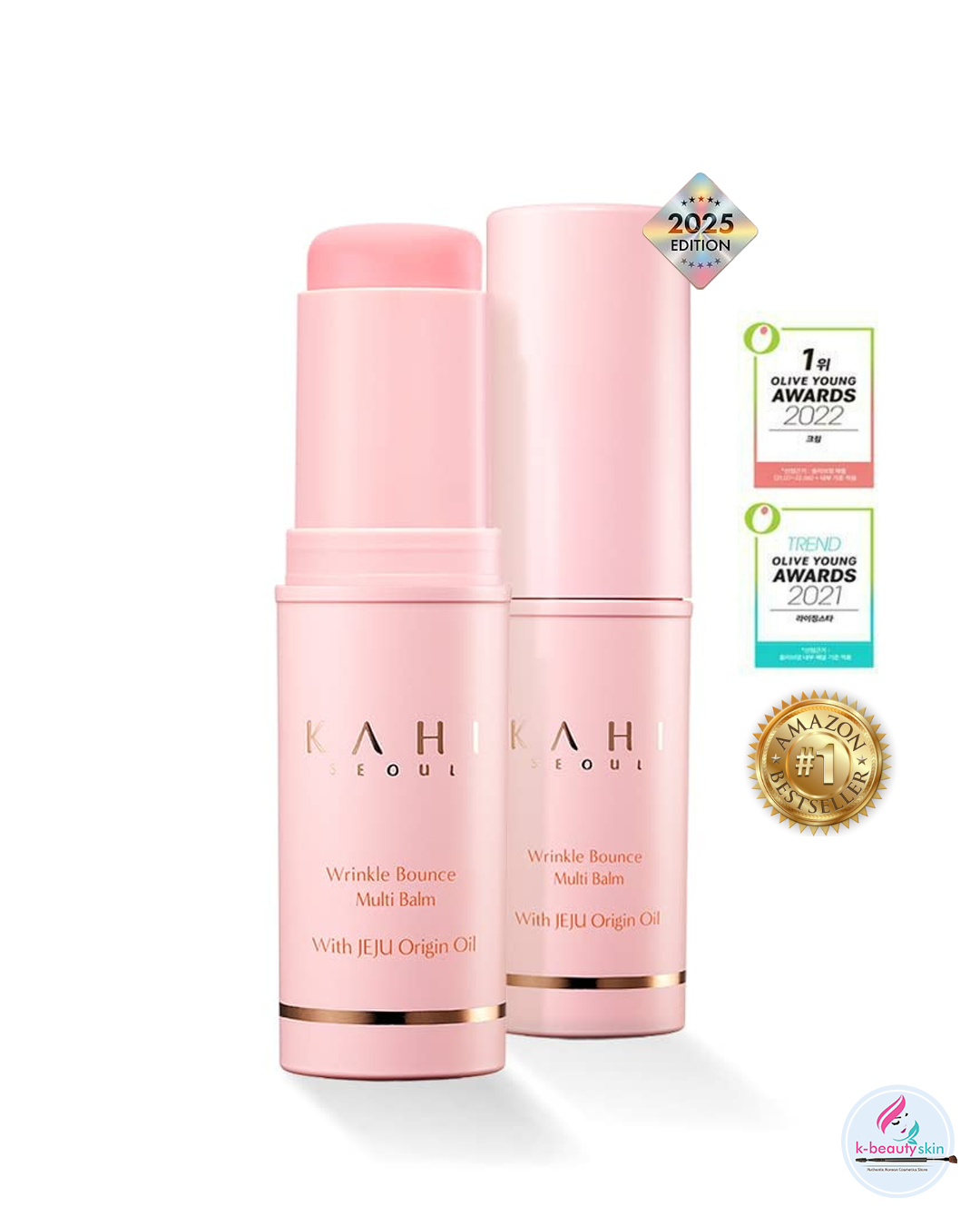 All-in-One Balm: Combines benefits of lip balm, eye cream, neck cream, and makeup base in one easy-to-use stick.