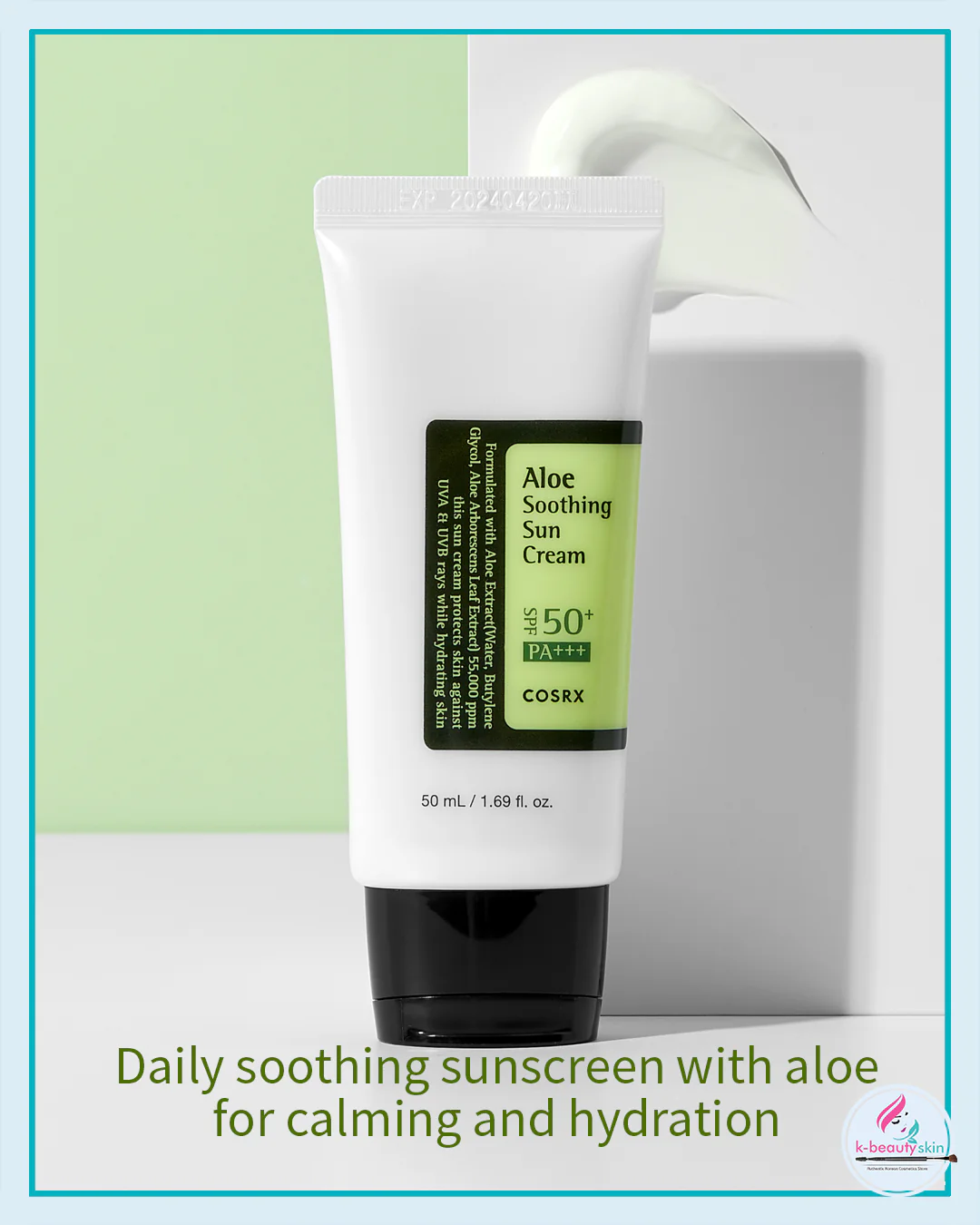COSRX Aloe Soothing Sun Cream SPF50+  Hydrating Daily Sunscreen