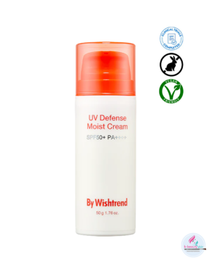 By Wishtrend UV Defense Moist Cream. This multi-functional cream offers SPF50+ PA++++ protection