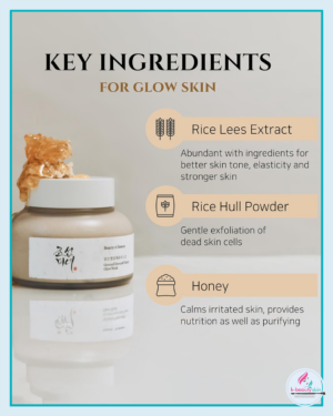 Key Ingredients: Rice Lees Extract, Rice Hull Powder, Honey (5%), Kaolin