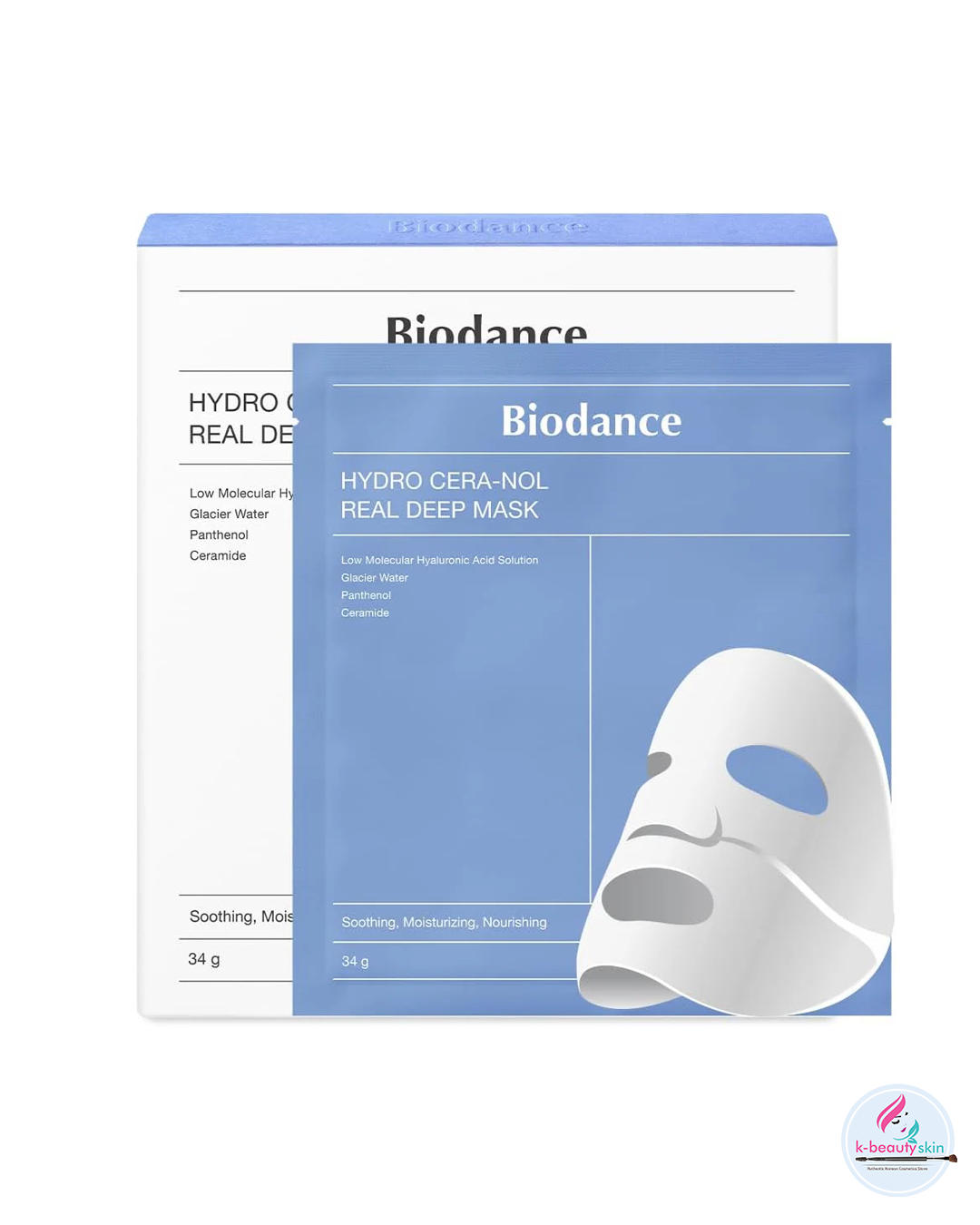 BIODANCE Hydro Cera-nol Real Deep Mask 34g – Soothing & Moisturizing Hydrogel Mask for Sensitive Skin