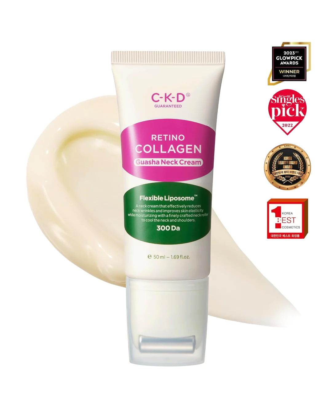 CKD Retino Collagen Neck Cream – 50ml bottle with Gua Sha roller