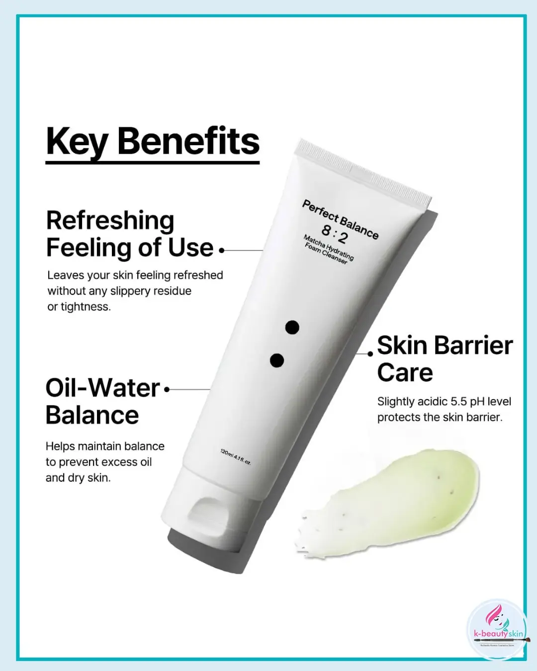 b lab matcha hydrating foam cleanser 120ml