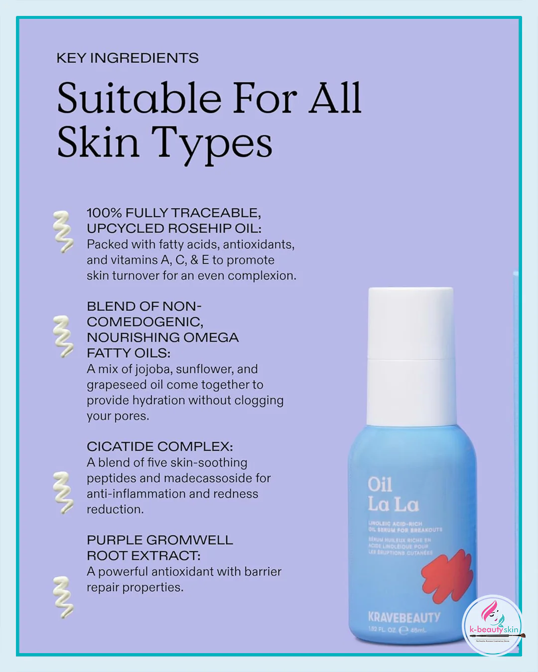 KRAVEBEAUTY Oil La La 45ml – Nourishing Facial Oil for Hydrated