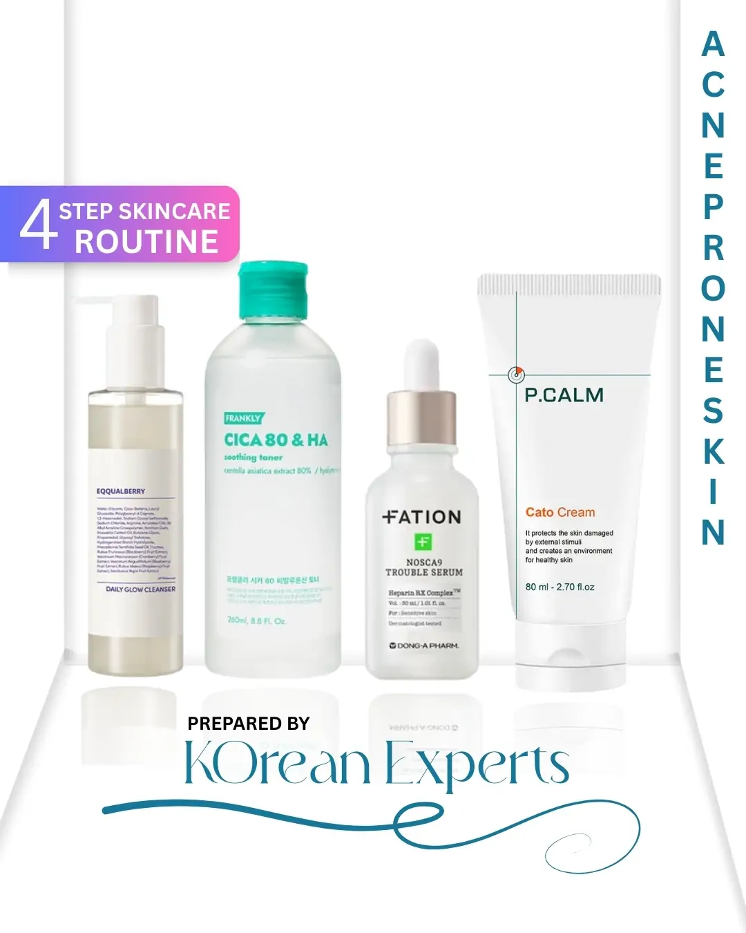 Acne-Prone Skin K-Beauty Routine – Pore Purify & Calm (4-Step Set)